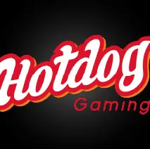 โลโก้ Hotdog Gaming ตัวอักษรแดงขาวบนพื้นดำ