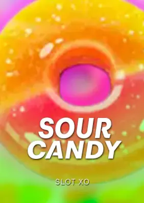 ปกเกม Sour Candy ภาพโดนัทลูกอมสีส้มเหลืองไล่เฉด